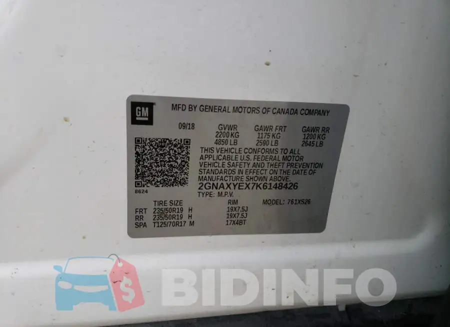 2GNAXYEX7K6148426 Photo# 13