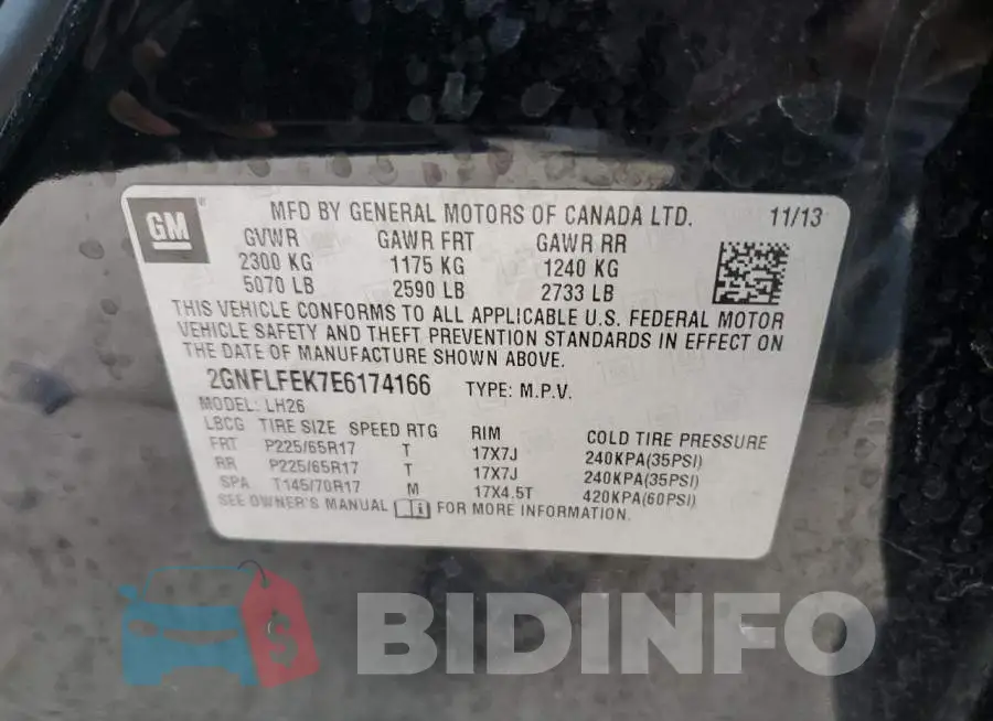 2GNFLFEK7E6174166 Photo# 13