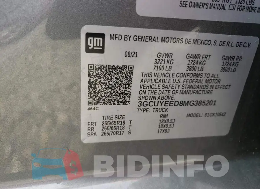 3GCUYEED8MG385201 Photo# 12
