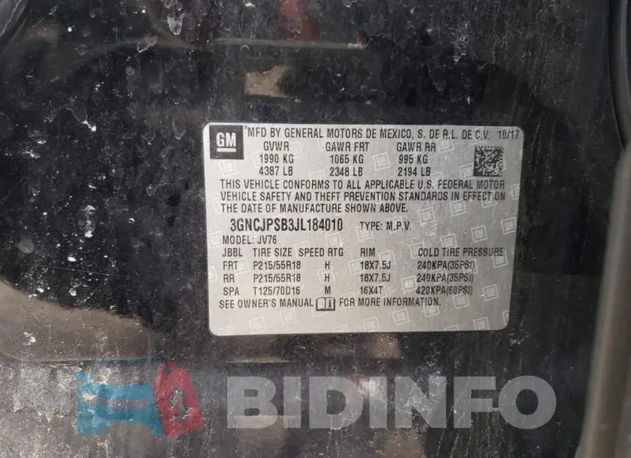 3GNCJPSB3JL184010 Photo# 13