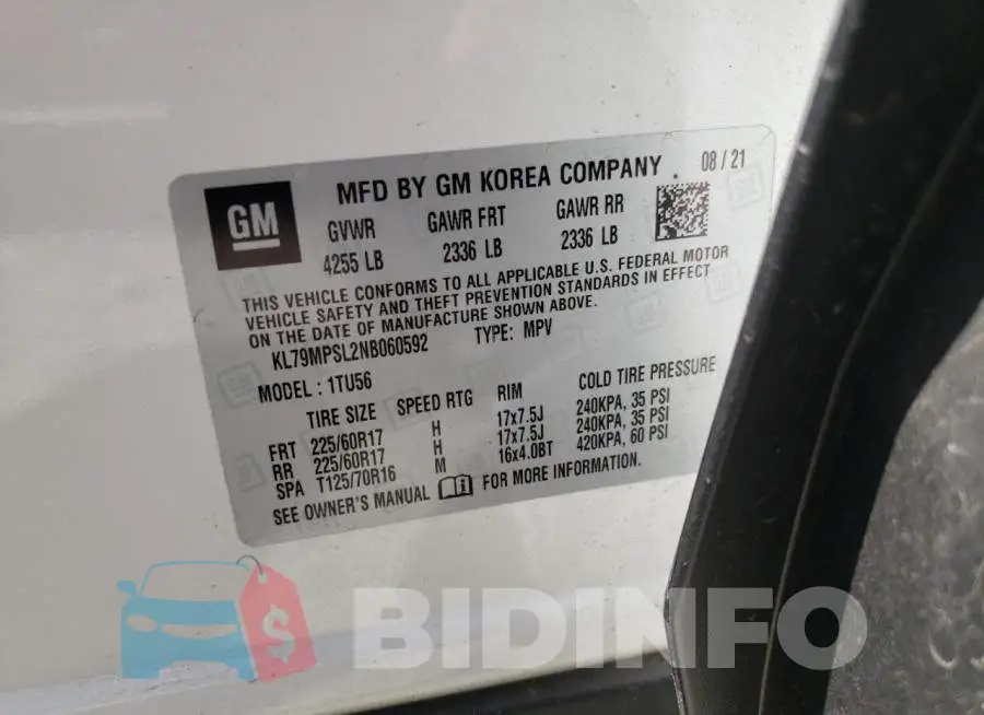 KL79MPSL2NB060592 Photo# 13