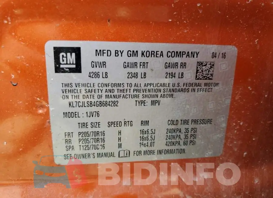 KL7CJLSB4GB684282 Photo# 12