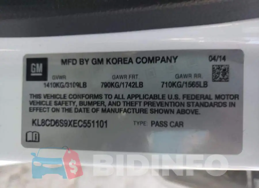 KL8CD6S9XEC551101 Photo# 12