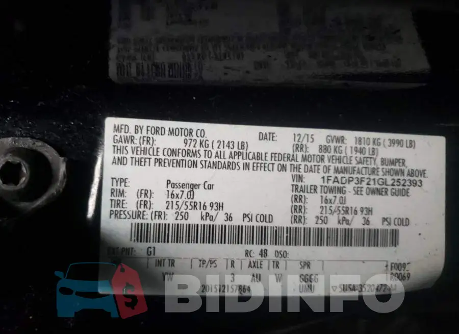 1FADP3F21GL252393 Photo# 10