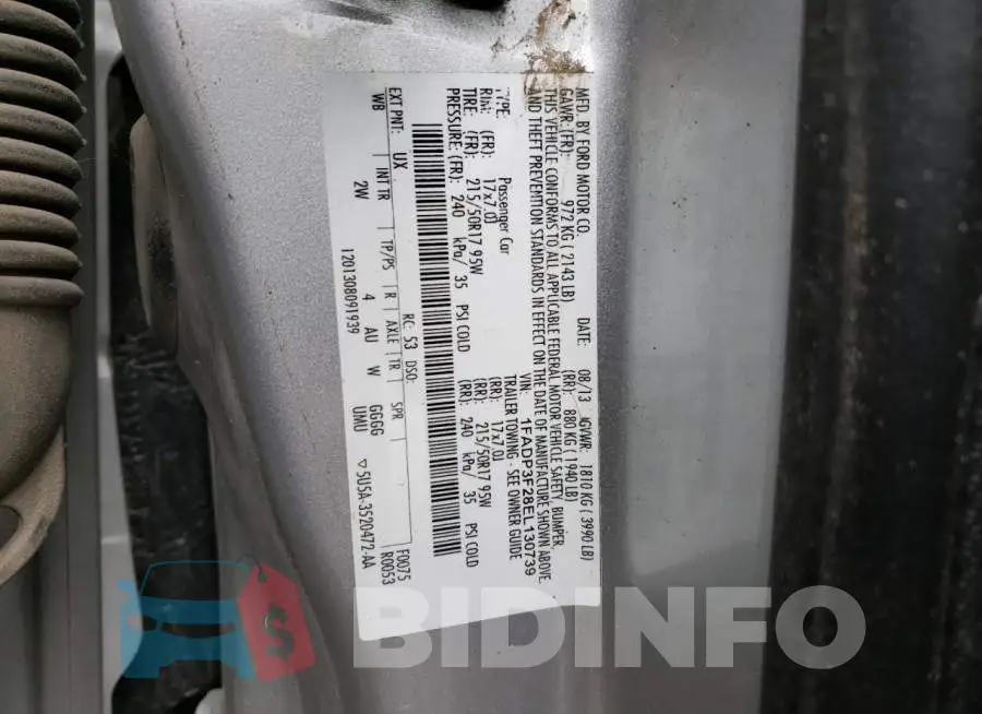1FADP3F28EL130739 Photo# 12