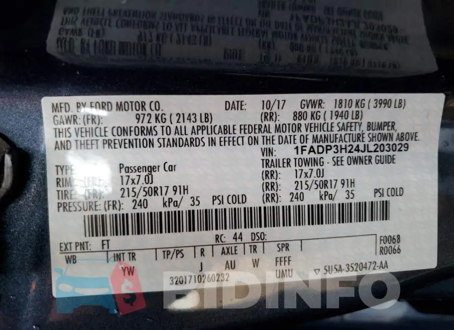 1FADP3H24JL203029 Photo# 12