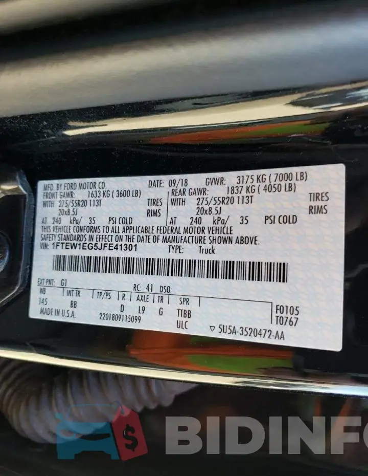 1FTEW1EG5JFE41301 Photo# 12