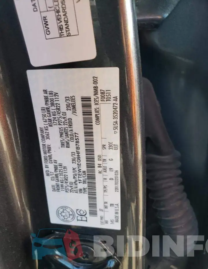 1FTEW1EG9HFB78577 Photo# 10