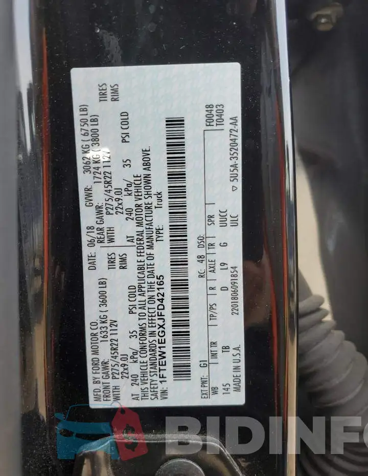 1FTEW1EGXJFD42165 Photo# 12