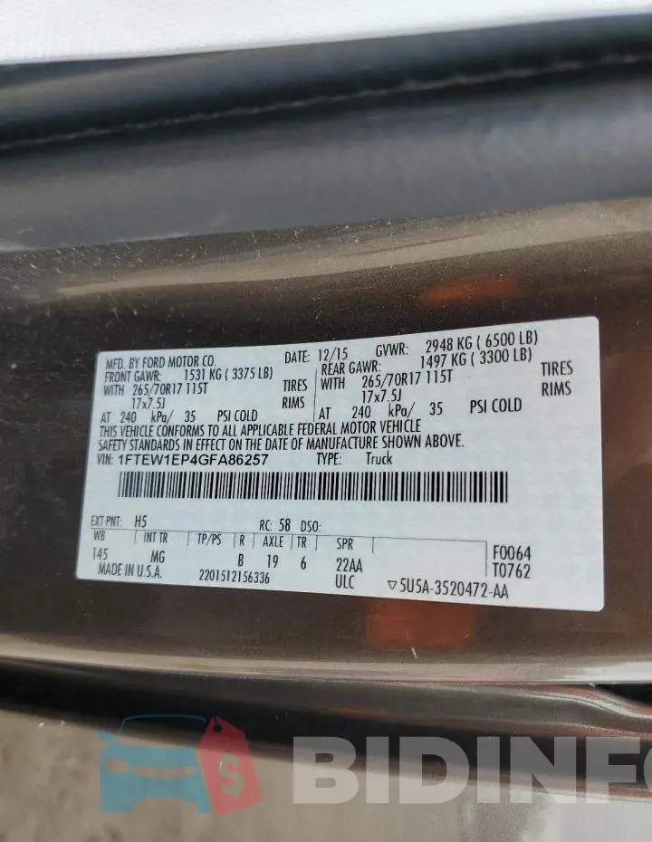 1FTEW1EP4GFA86257 Photo# 12