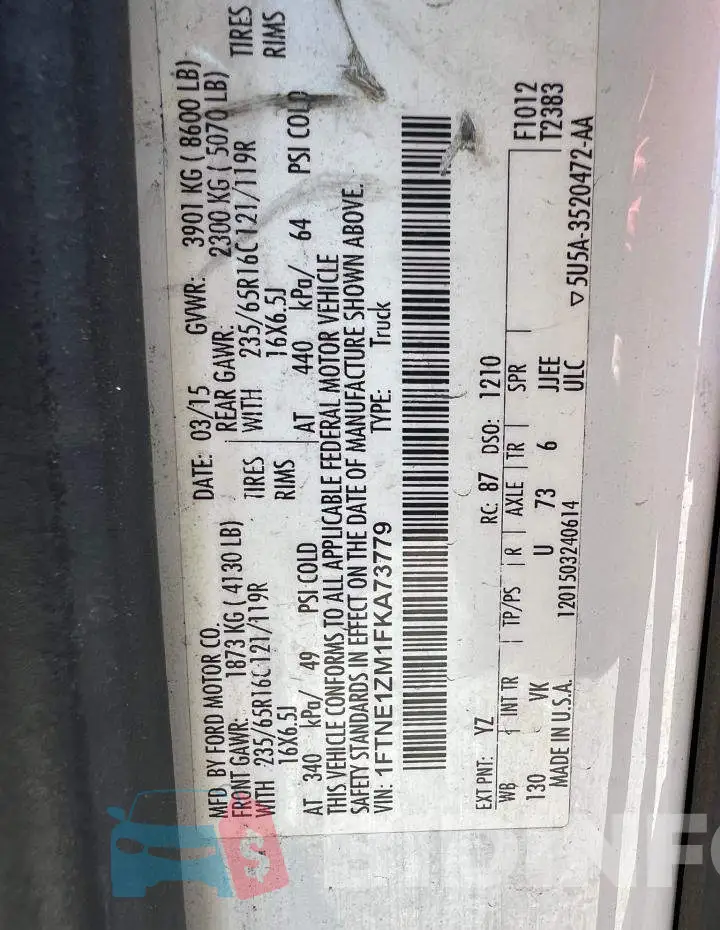 1FTNE1ZM1FKA73779 Photo# 10