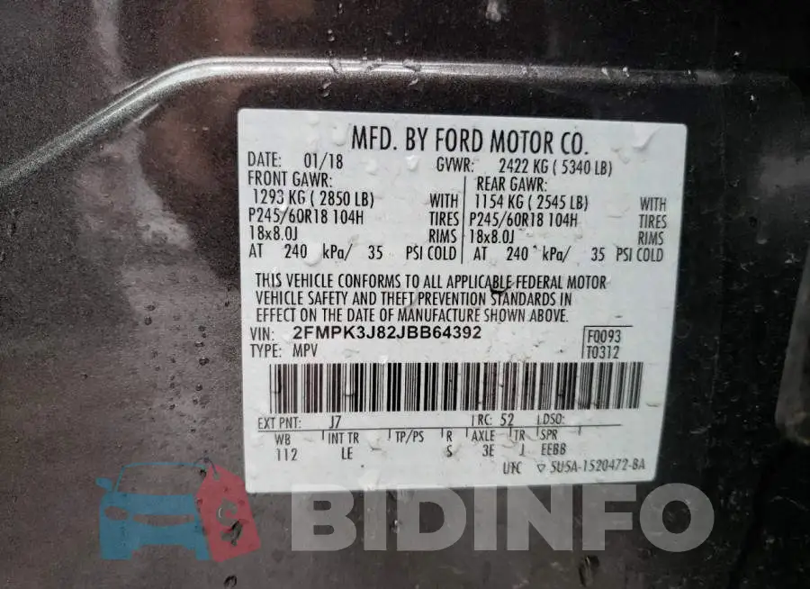 2FMPK3J82JBB64392 Photo# 13