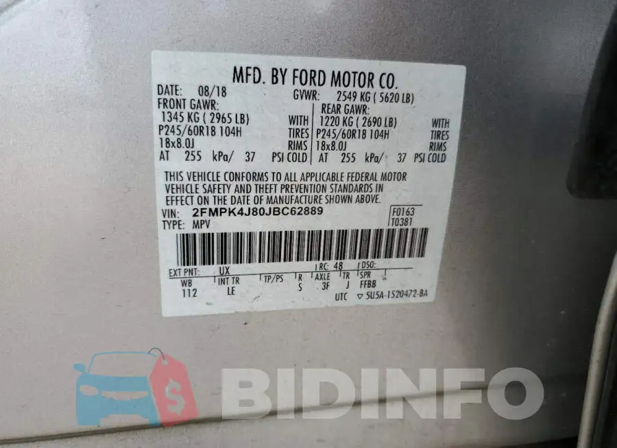 2FMPK4J80JBC62889 Photo# 13