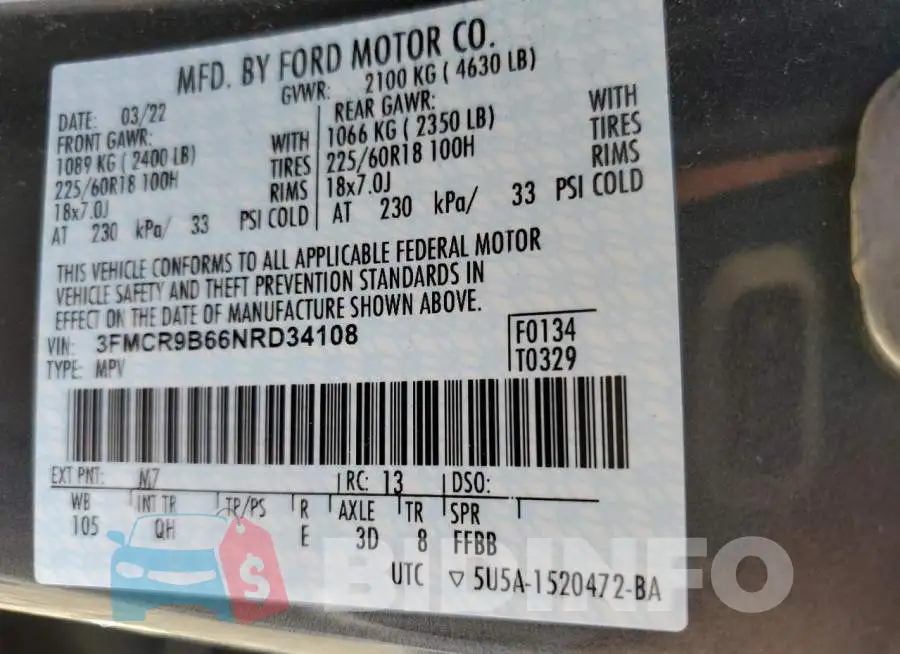 3FMCR9B66NRD34108 Photo# 12
