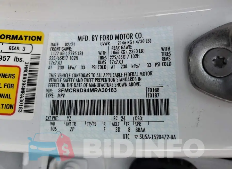3FMCR9D94MRA30183 Photo# 12