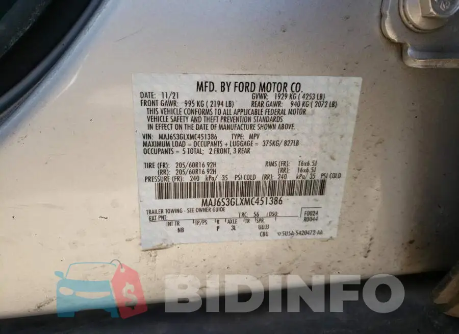 MAJ6S3GLXMC451386 Photo# 12