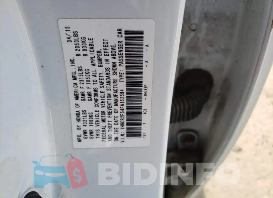 1HGCR2F54FA152594 Photo# 12