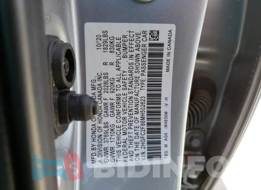 2HGFC2F86MH502623 Photo# 13