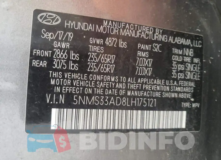 5NMS33AD8LH175121 Photo# 10