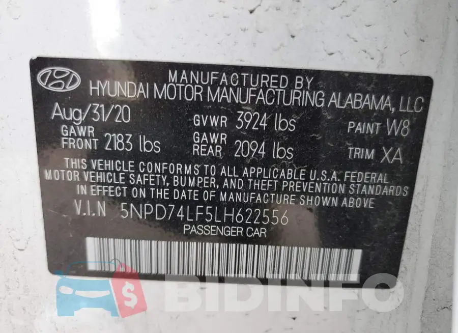 5NPD74LF5LH622556 Photo# 12