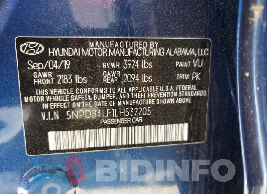 5NPD84LF1LH532205 Photo# 12