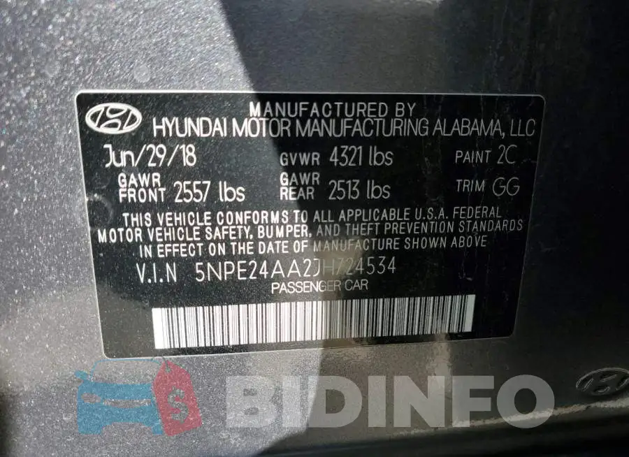5NPE24AA2JH724534 Photo# 12