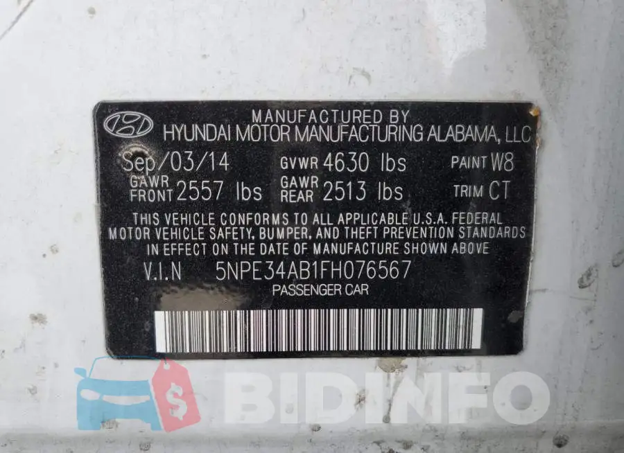 5NPE34AB1FH076567 Photo# 12