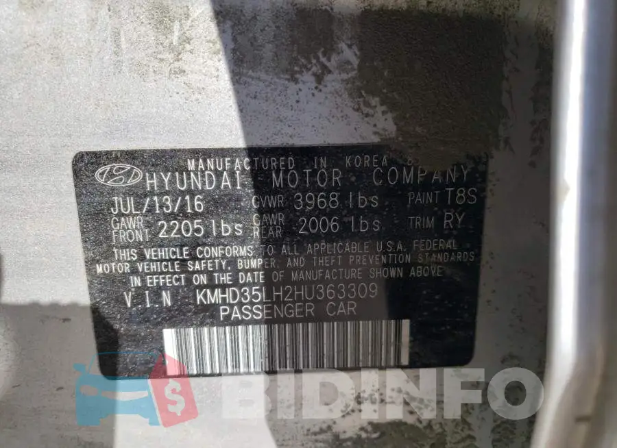 KMHD35LH2HU363309 Photo# 12