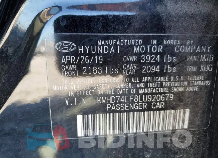 KMHD74LF8LU920679 Photo# 12