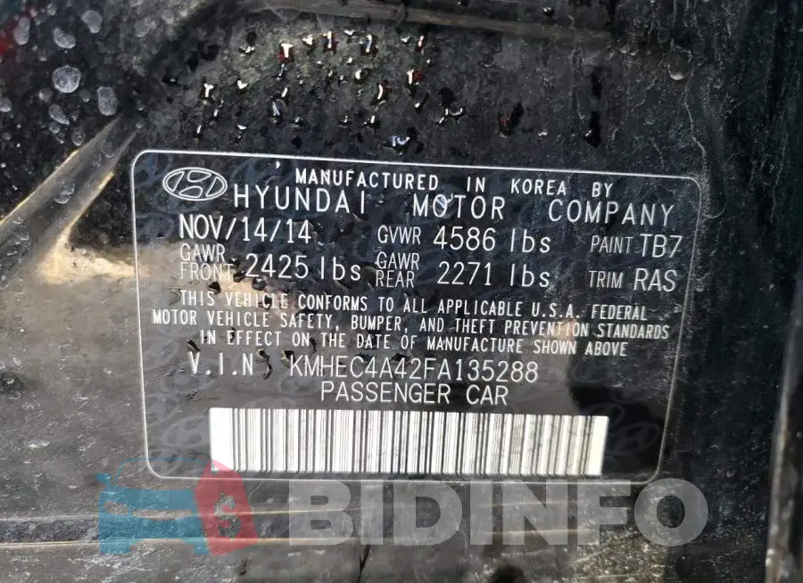 KMHEC4A42FA135288 Photo# 12