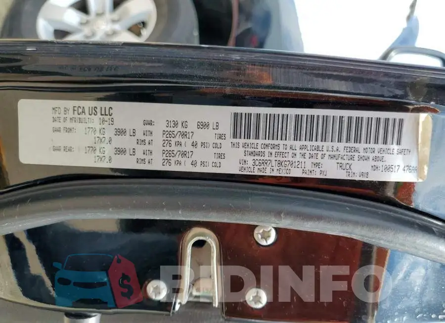 3C6RR7LT8KG701211 Photo# 12