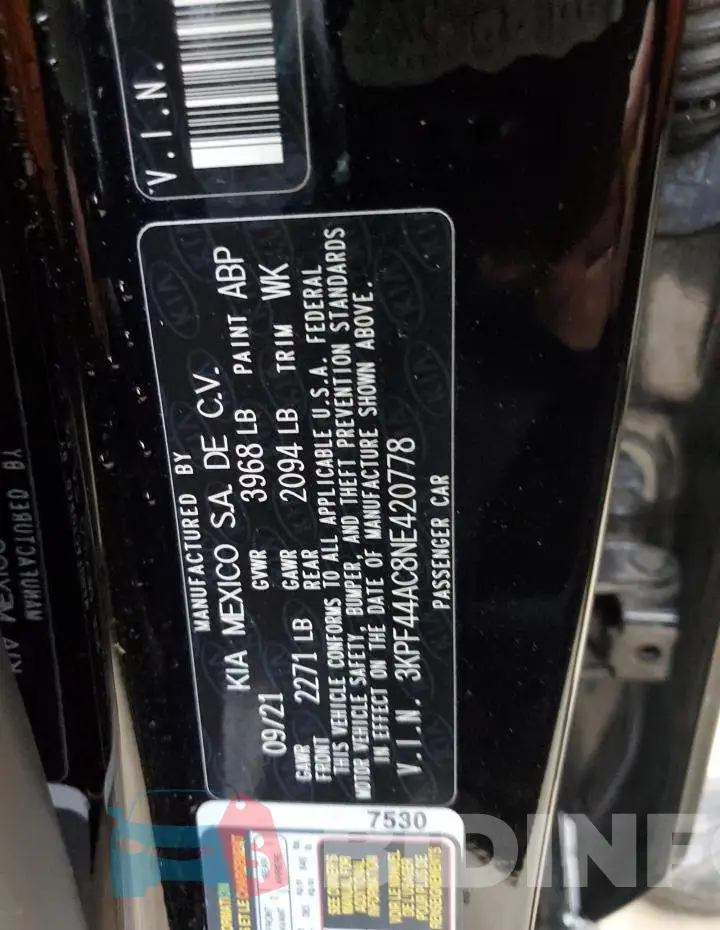 3KPF44AC8NE420778 Photo# 12