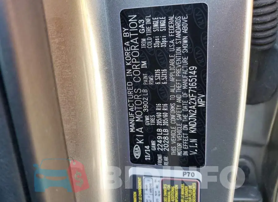 KNDJN2A2XF7165149 Photo# 12