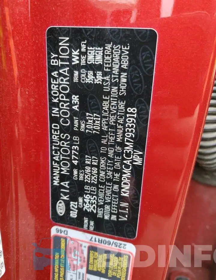 KNDPMCAC3M7933918 Photo# 12