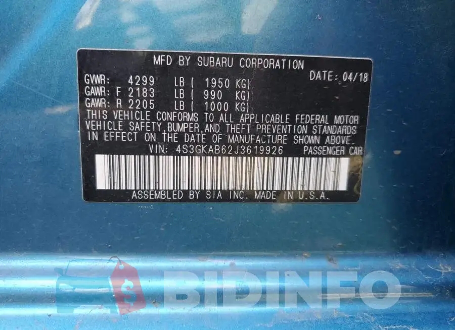 4S3GKAB62J3619926 Photo# 13