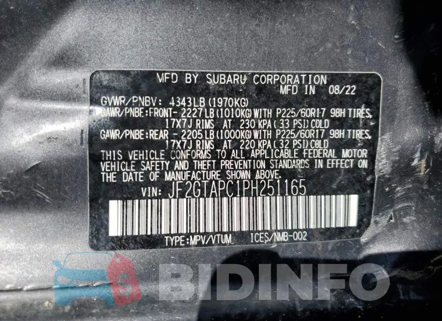 JF2GTAPC1PH251165 Photo# 12