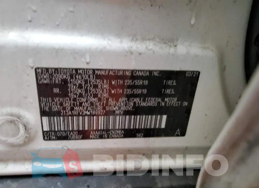 2T3A1RFV3MW188927 Photo# 13