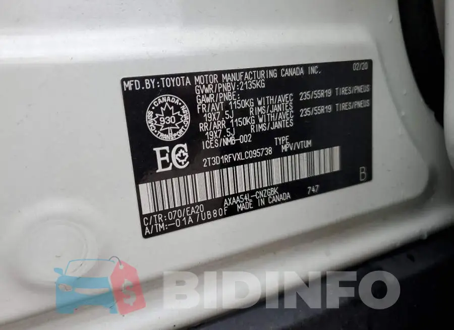 2T3D1RFVXLC095738 Photo# 14
