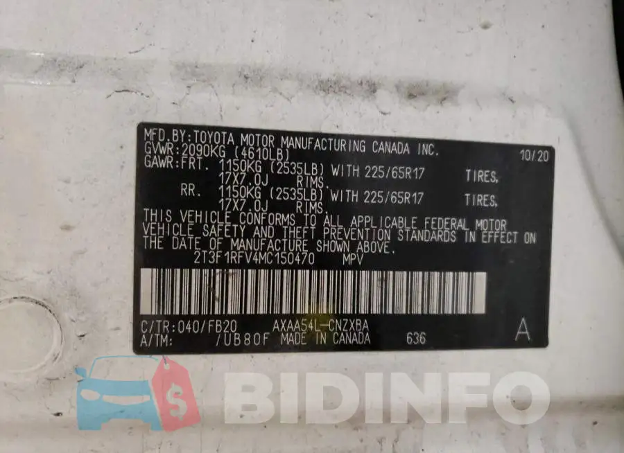 2T3F1RFV4MC150470 Photo# 13