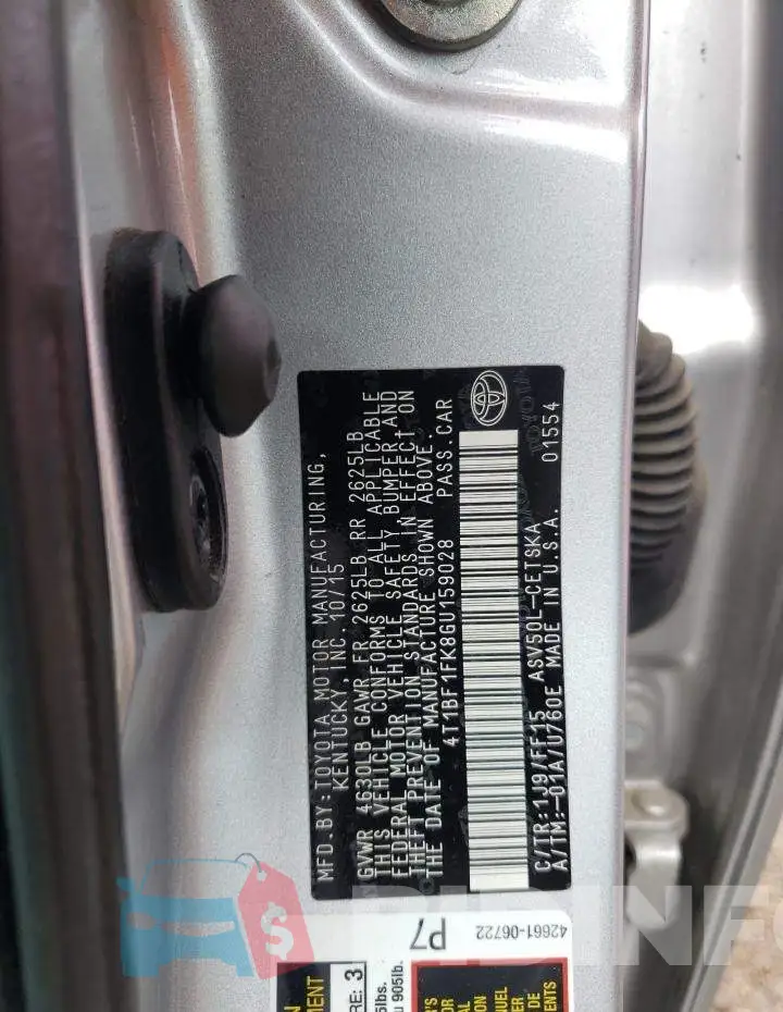 4T1BF1FK8GU159028 Photo# 12