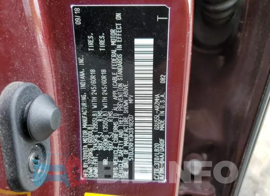5TDJZRFH3KS918207 Photo# 14