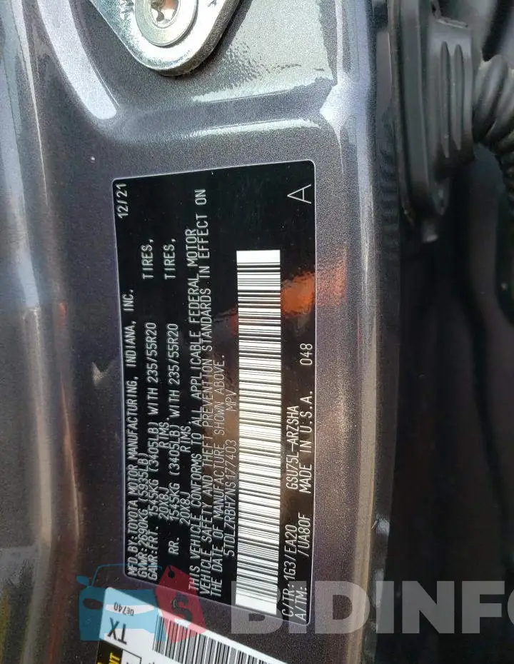 5TDLZRBH7NS177403 Photo# 13