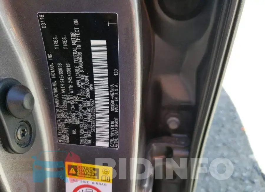 5TDZZRFH3JS257537 Photo# 13