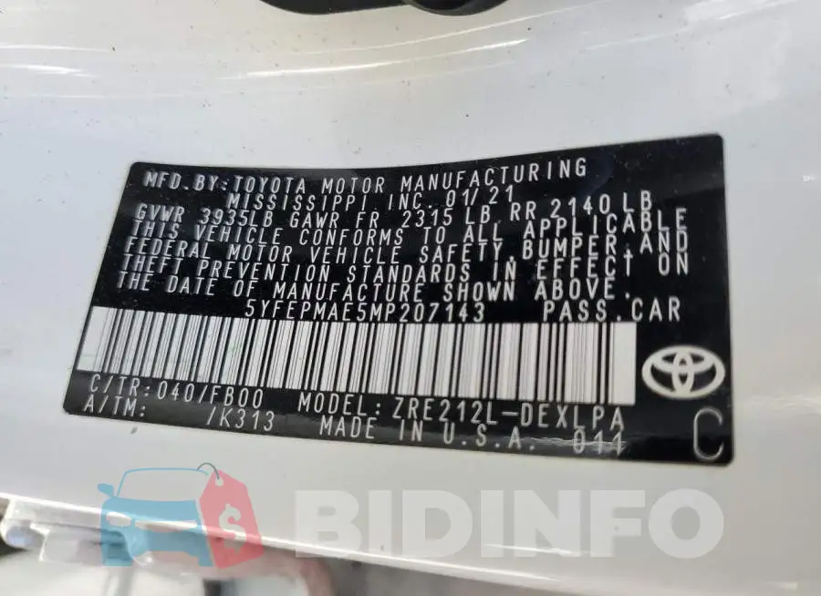 5YFEPMAE5MP207143 Photo# 12