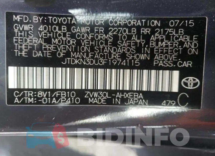 JTDKN3DU3F1974115 Photo# 12