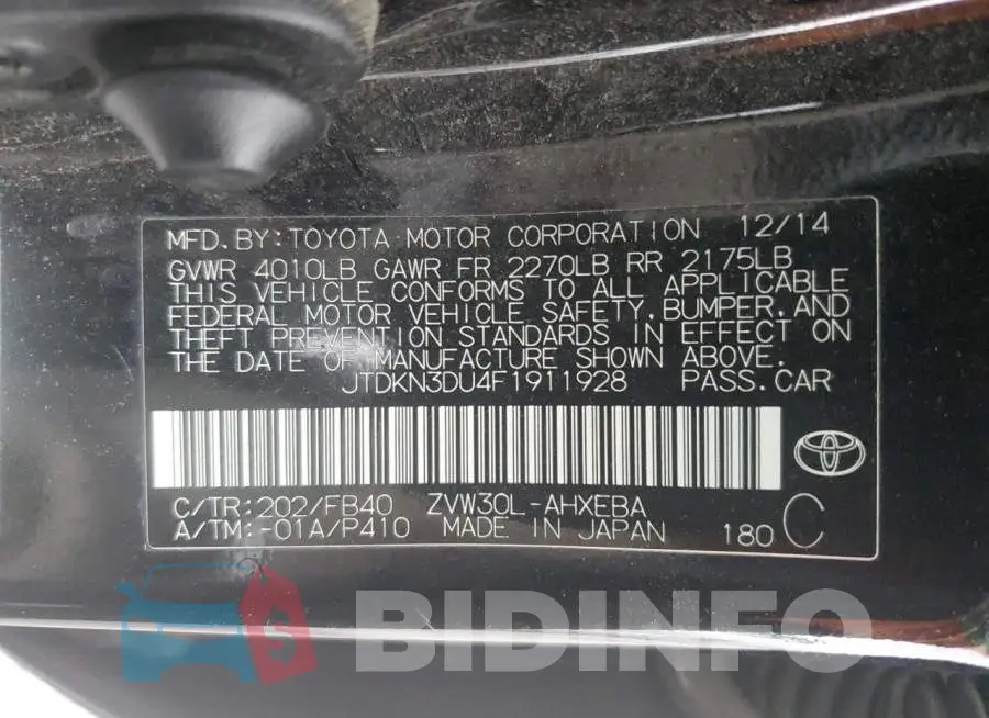 JTDKN3DU4F1911928 Photo# 12