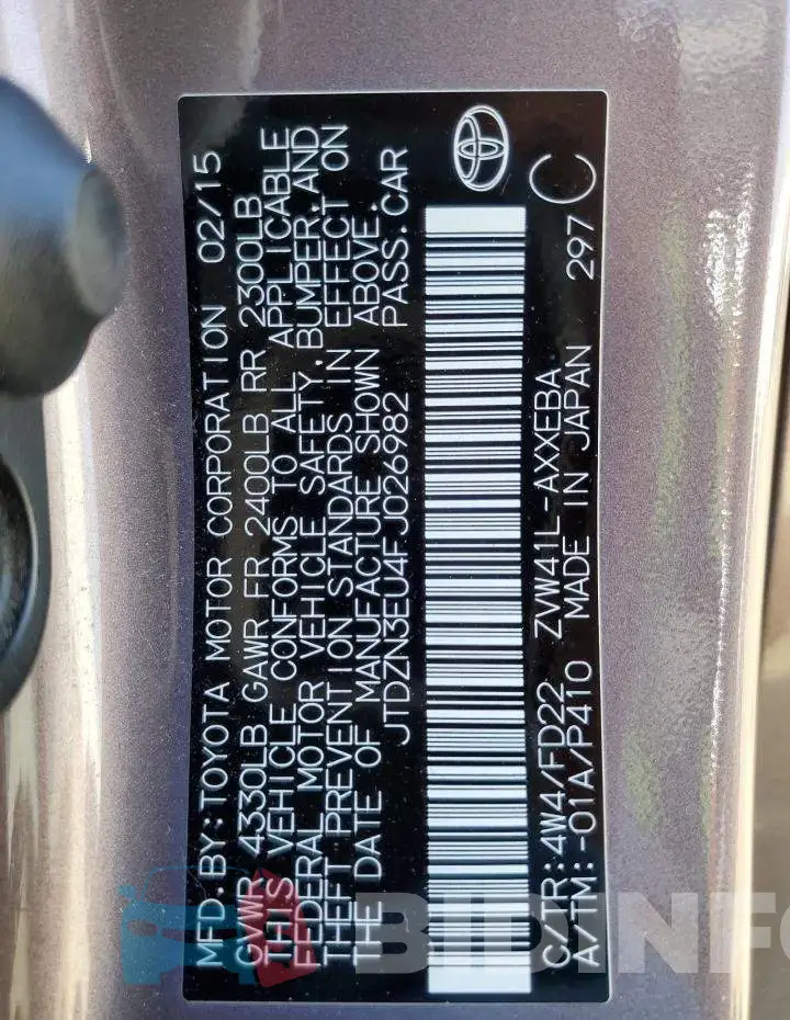JTDZN3EU4FJ026982 Photo# 13