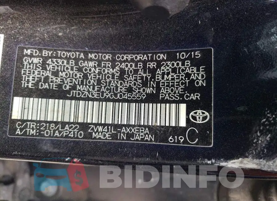 JTDZN3EU9GJ045559 Photo# 13