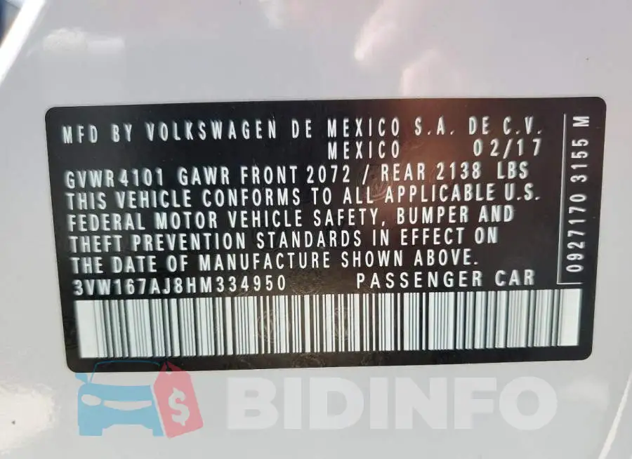 3VW167AJ8HM334950 Photo# 12