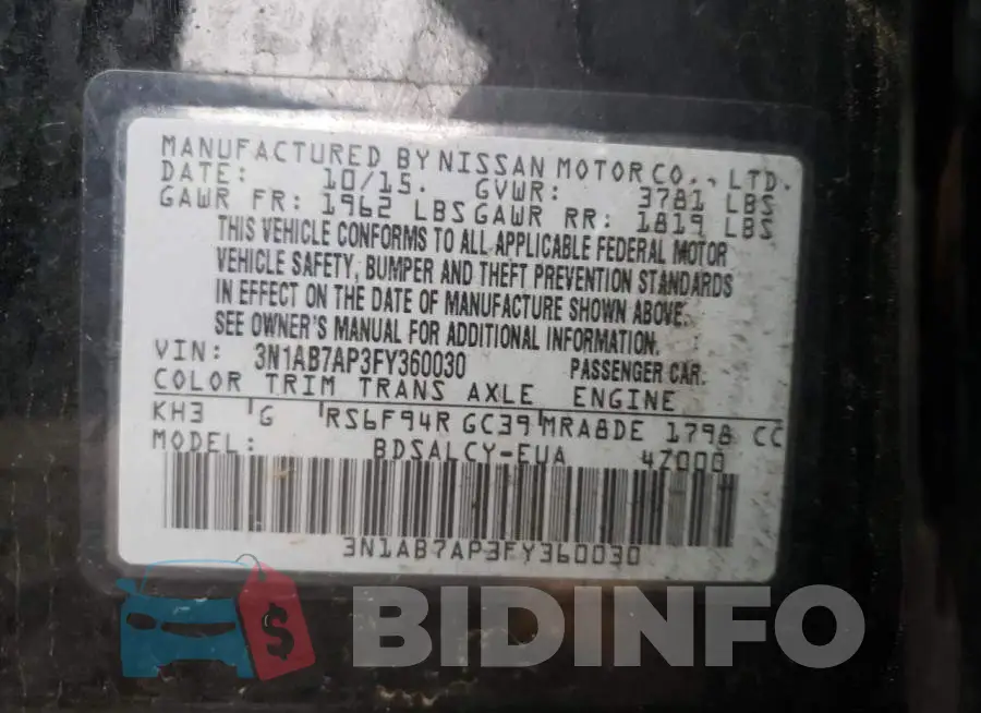 3N1AB7AP3FY360030 Photo# 12